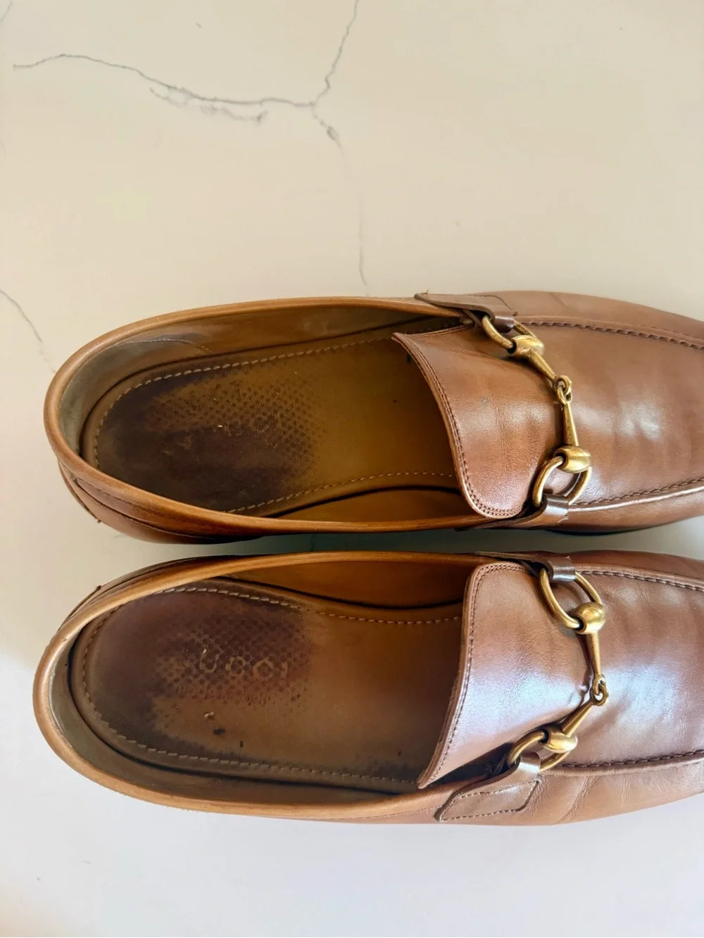 Gucci Jordaan Brown Leather Horsebit Loafers